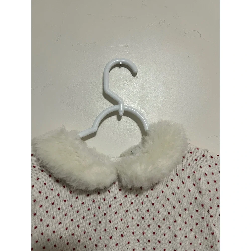 Janie and Jack Snowflake Lane Faux Fur‎ Collar Sweater Dress girls size 10